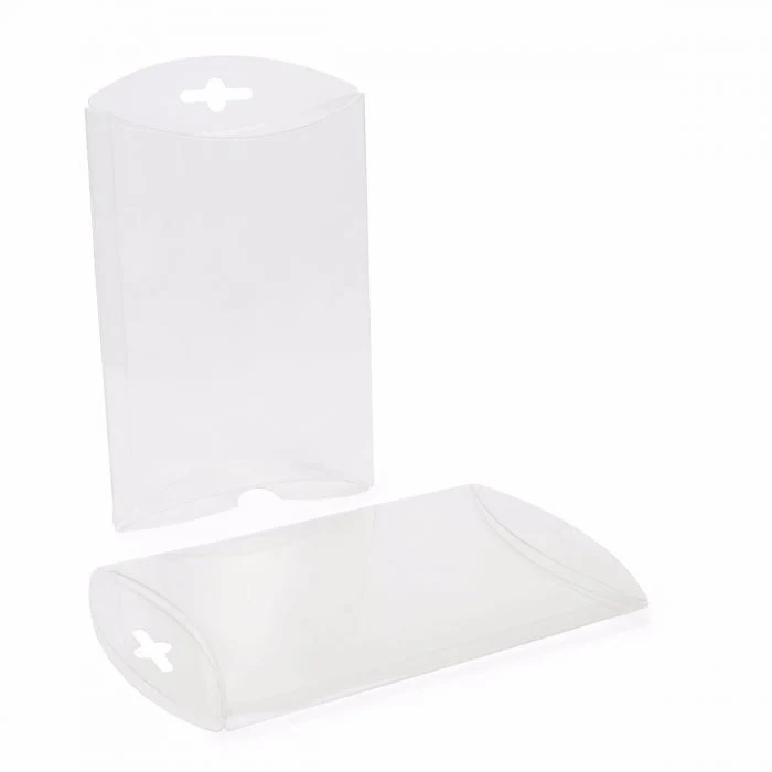 Kissenschachteln Transparent 12.7x3.2x17.8cm mit Aufhängeloch (25 Stück) [PB78]