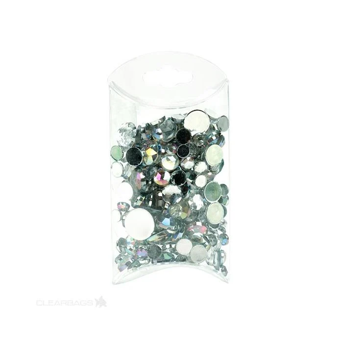 Kissenschachteln Transparent 5.1x1.9x7.6cm mit Aufhängeloch (25 Stück) [PB75]