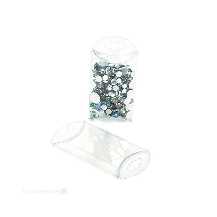 Kissenschachteln Transparent 5.1x1.9x7.6cm mit Aufhängeloch (25 Stück) [PB75]