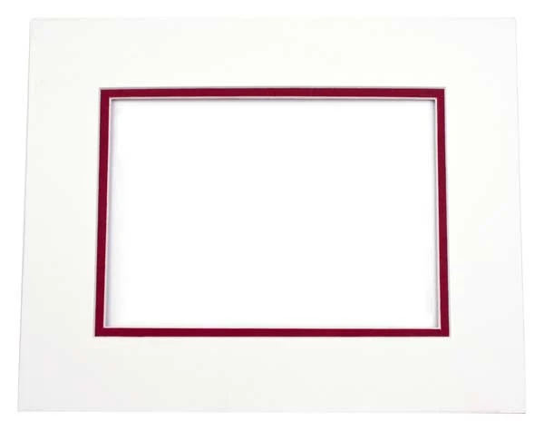 Fertig-Passepartouts 11.8x16.8cm Fenster - Elfenbein/Terrakotta doppelte Dicke - 20.3x25.4cm Außenrahmen (10 Stück) [MD20042]