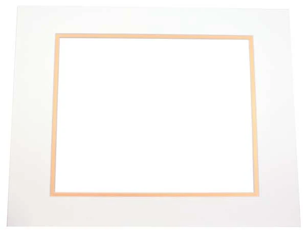 Fertig-Passepartouts 9.2 x 14.3cm Fenster - Elfenbein/Gold doppelte Dicke - 12.7 x 17.8cm Außenrahmen (10 Stück) [MD20132]