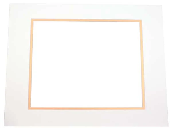 Fertig-Passepartouts 9.2 x 14.3cm Fenster - Elfenbein/Gold doppelte Dicke - 12.7 x 17.8cm Außenrahmen (10 Stück) [MD20132]