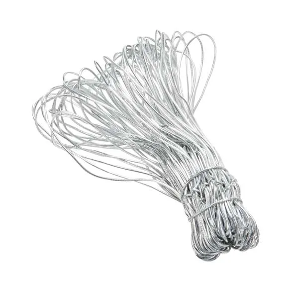 Dekogummi Metallisch Silber - 35.5cm (50 Stück) [14MS]