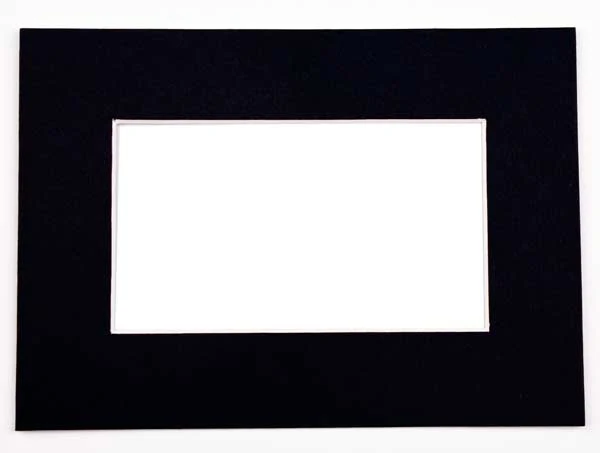 Fertig-Passepartouts 27 x 34.6cm Fenster - Schwarz - 40.6 x 50.8cm Außenrahmen (10 Stück) [MS20047]