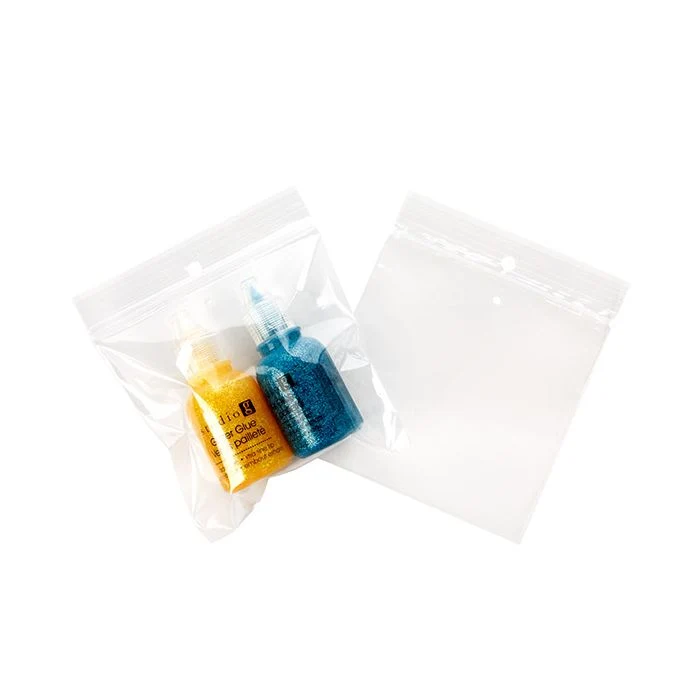 Druckverschlussbeutel mit Euroloch 10x10cm Transparent PP 50 Mikron (100 Stück) [ZR44V]