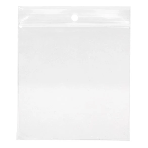 Druckverschlussbeutel mit Euroloch 10x10cm Transparent PP 50 Mikron (100 Stück) [ZR44]