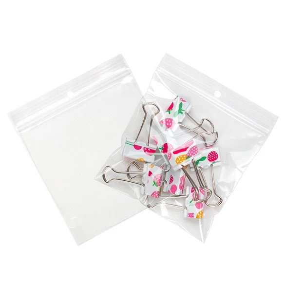 Druckverschlussbeutel mit Euroloch 10x10cm Transparent PP 50 Mikron (100 Stück) [ZR44]