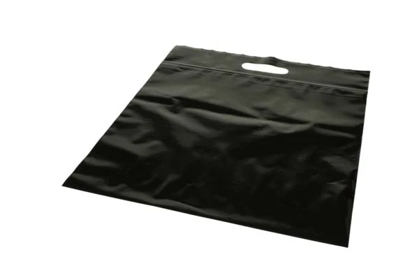Polytragetaschen Schwarz 22.9x8.2x18.4cm 75 Mikron mit Druckverschluss (100 Stück) [ZH13BK5]
