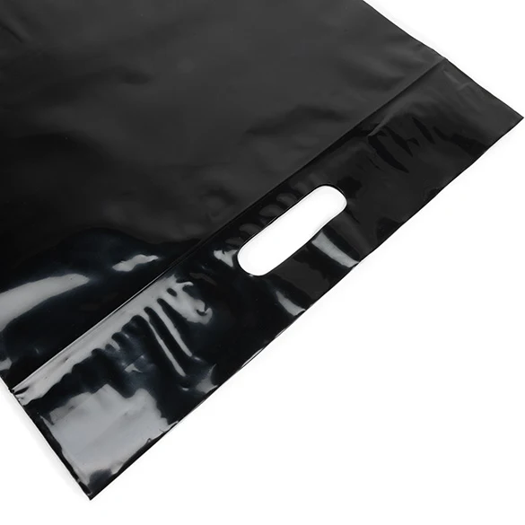 Polytragetaschen Schwarz 22.9x8.2x18.4cm 75 Mikron mit Druckverschluss (100 Stück) [ZH13BK5]