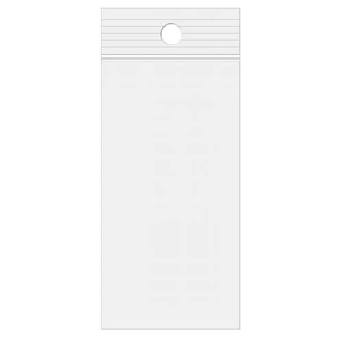 Druckverschlussbeutel mit Euroloch 7.5x20.5cm Transparent PP 50 Mikron (100 Stück) [ZR38]