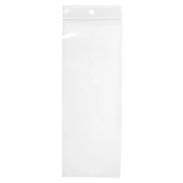 Druckverschlussbeutel mit Euroloch 7.5x20.5cm Transparent PP 50 Mikron (100 Stück) [ZR38]