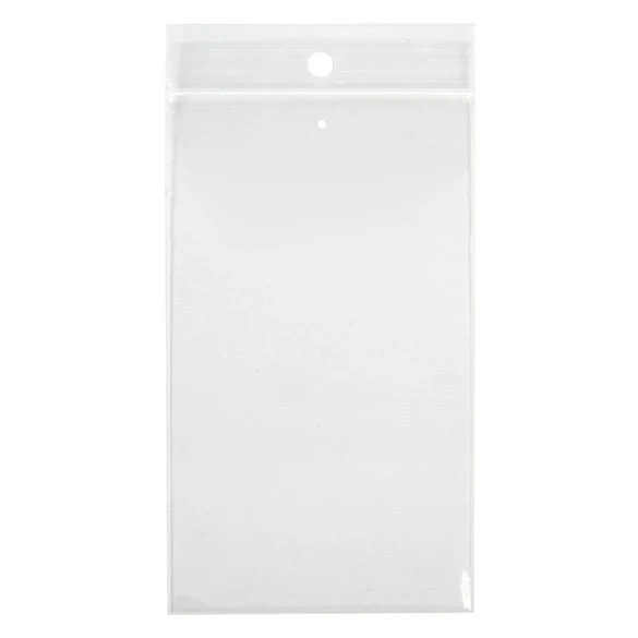 Druckverschlussbeutel mit Euroloch 7.5x12.5cm Transparent PP 50 Mikron (100 Stück) [ZR35V]