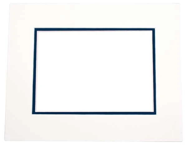 Fertig-Passepartouts 20.6x27cm Fenster - Elfenbein/Dunkelblau doppelte Dicke - 27.9x35.6cm Außenrahmen (10 Stück) [MD20079]