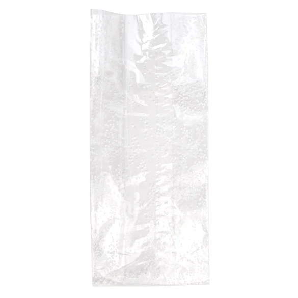 Bedruckte Beutel feine Punkte Weiß 10,2x6,4x24,1cm mit Seitenfalten (100 Stück) [G4SW]