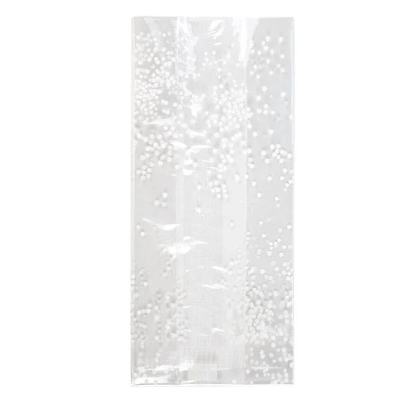 Bedruckte Beutel feine Punkte Weiß 10,2x6,4x24,1cm mit Seitenfalten (100 Stück) [G4SW]