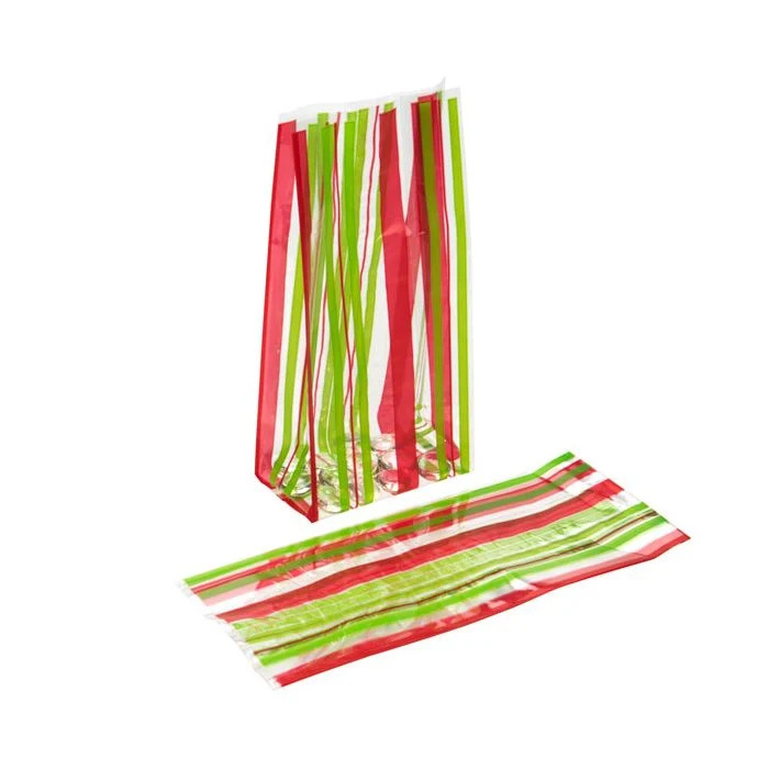 Bedruckte Beutel bunte Streifen 10,2x6,4x24,1cm mit Seitenfalten (100 Stück) [G4SCA]
