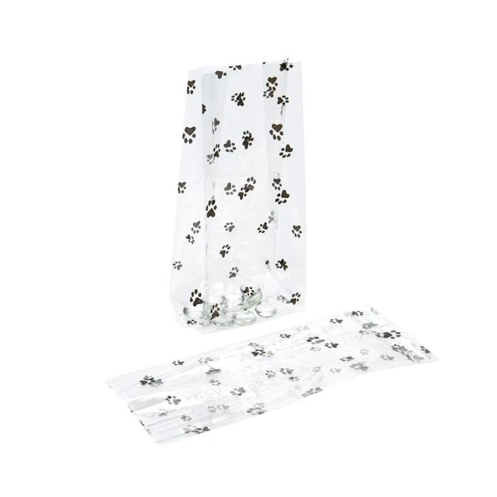 Bedruckte Beutel kleine Pfoten 10,2x6,4x24,1cm mit Seitenfalten (100 Stück) [G4PAW]