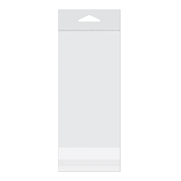 Headerbeutel Transparent 8.1x15.4cm Wiederverschließbar (100 Stück) [HB3X6S]