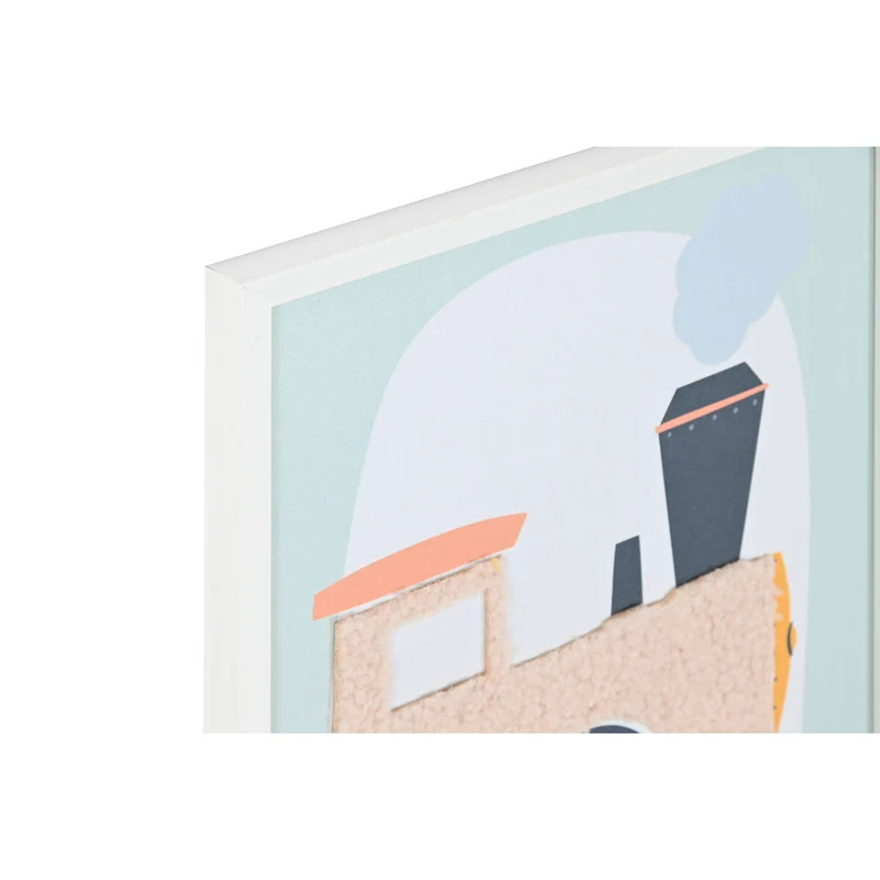 Painting Home ESPRIT Yellow Blue Canvas 30 x 1,8 x 40 cm (4 Units)