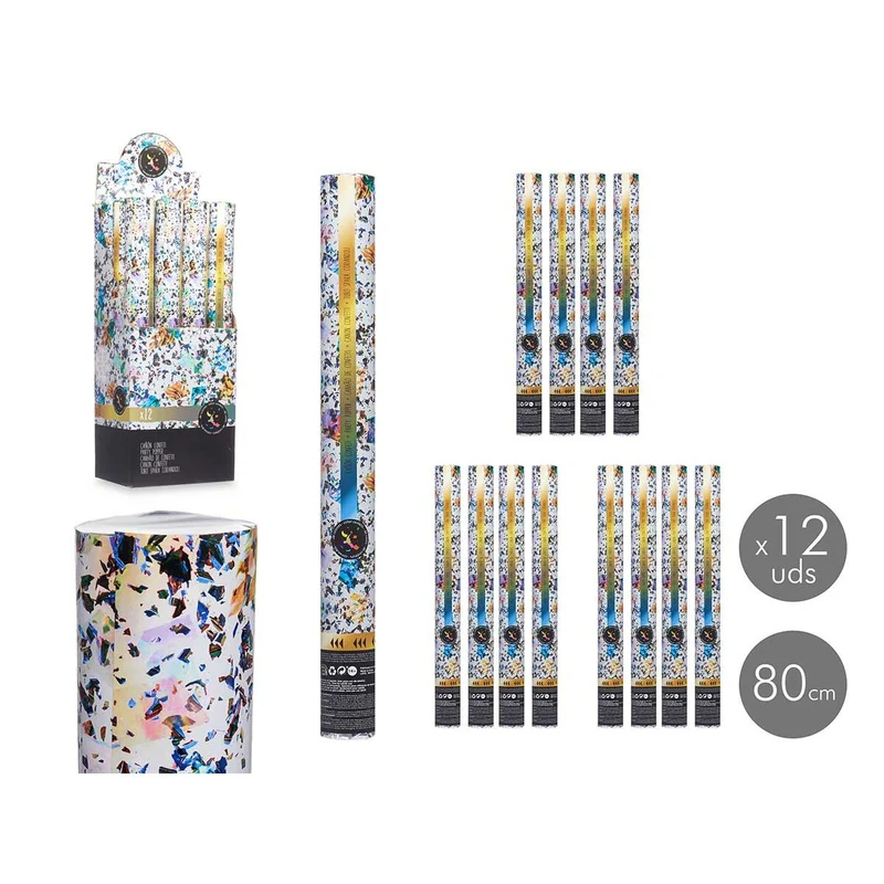 Confetti cannon Multicolour Paper Cardboard Plastic 5 x 78,5 x 5 cm (12 Units)