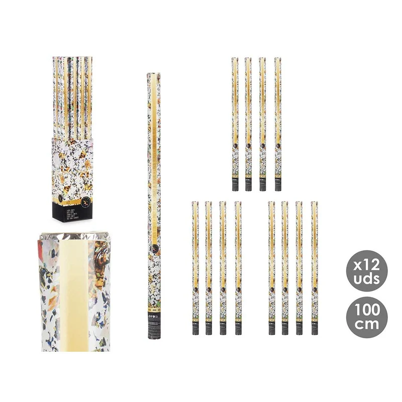 Confetti cannon Multicolour Paper Cardboard Plastic 5 x 99 x 5 cm (12 Units)