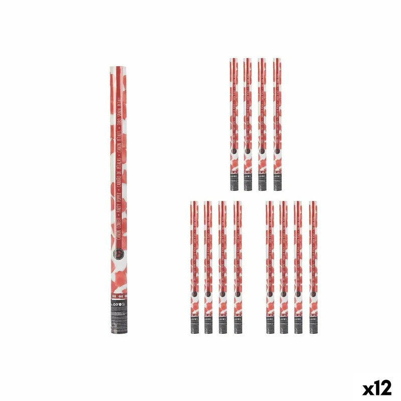 Confetti cannon Red Paper Cardboard Plastic 5 x 79 x 5 cm (12 Units)